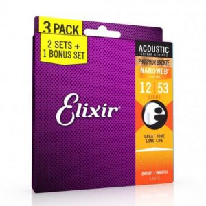 Elixir Nanoweb Phosphore Bronze 3D Custom Light 11 52